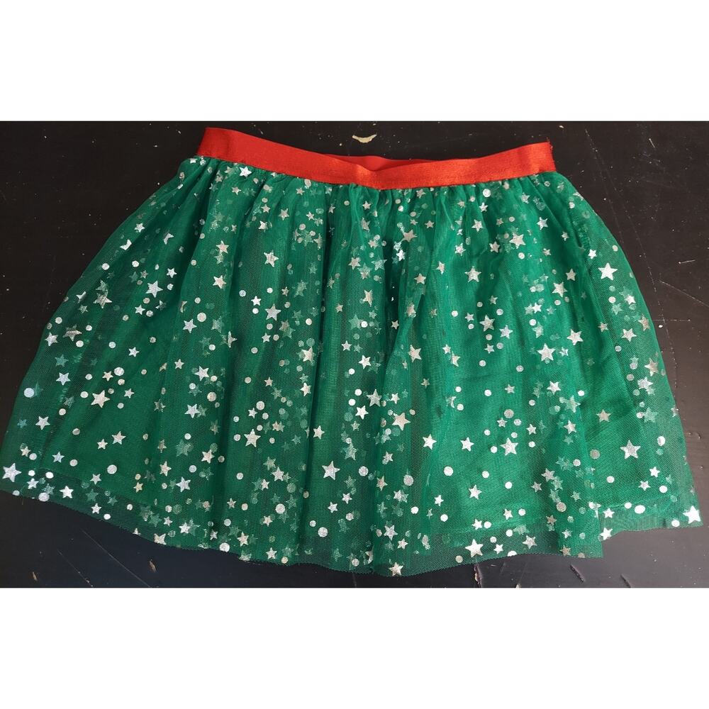 Christmas Skirt Girls Sz 7/8 Red & Green Holiday Sparkle N